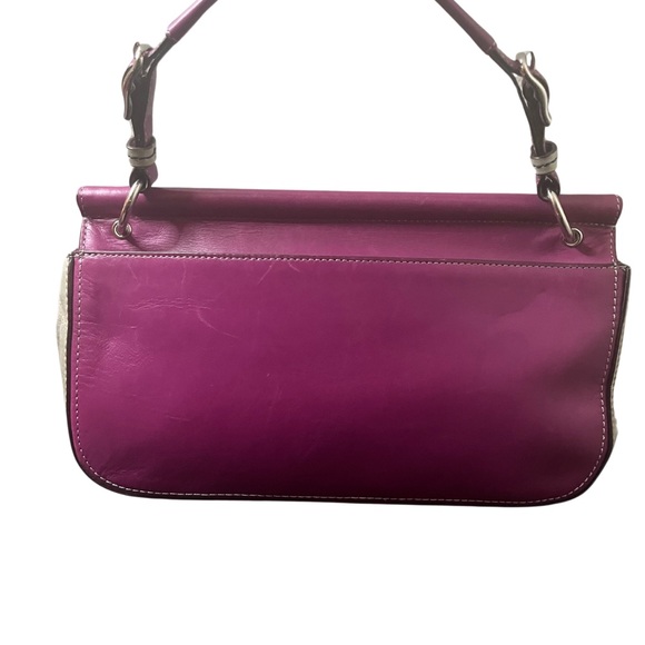 Coach Willis EUC Legacy City Colorblock Magenta Leather Satchel Crossbody - Picture 3 of 14